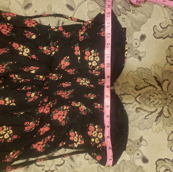 Floral & black backless halter bustier flare dress - Picture 13 of 14